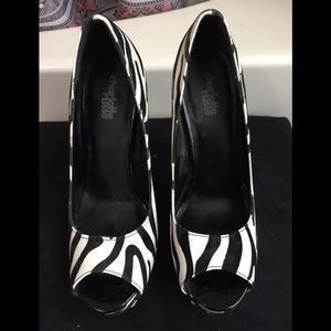 Zebra print heels